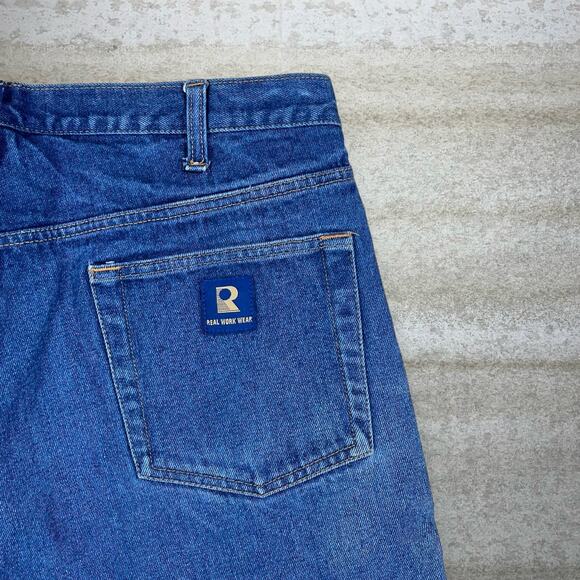 Vintage Real Work Wear Jeans Medium Wash Denim Relaxed Fit 90s - Picture 3 of 5